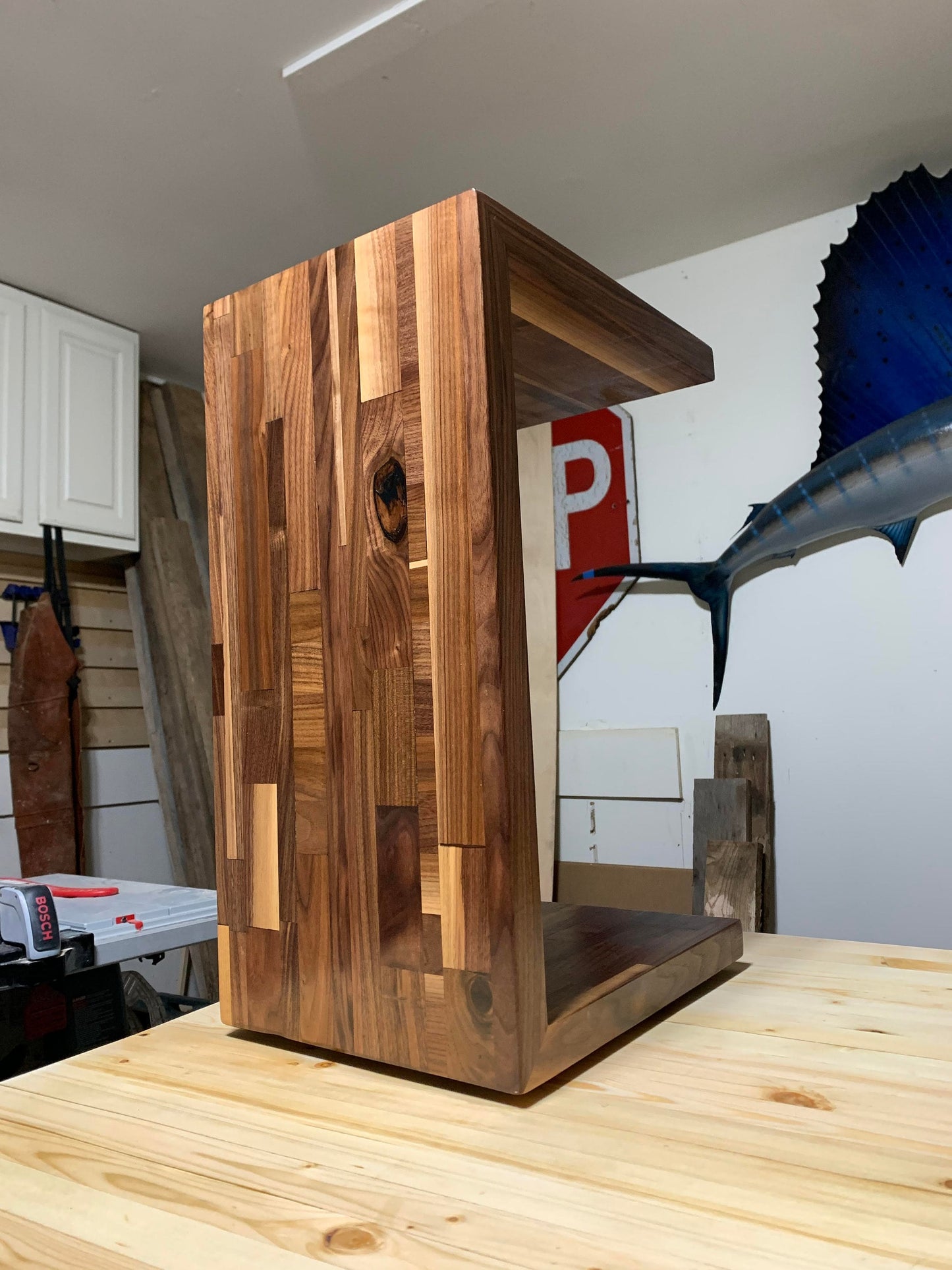 Walnut Waterfall Edge Side Table