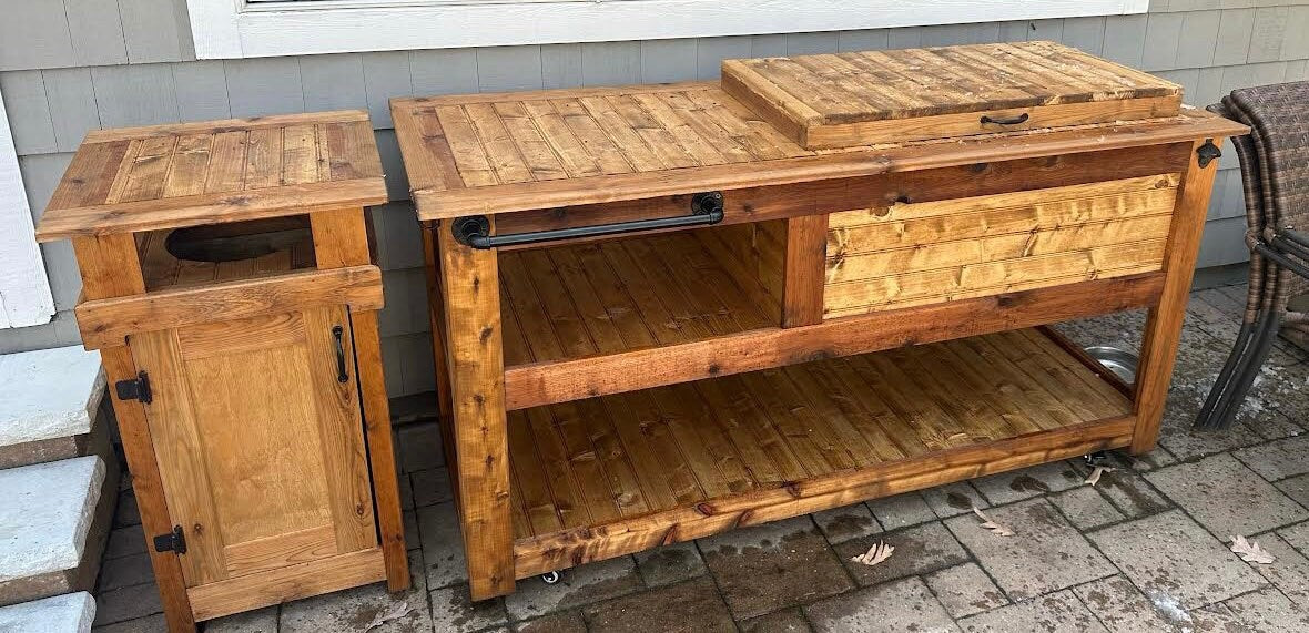 Cedar Trash Can Receptacle || Matches Bar Carts || Wooden Trash Container