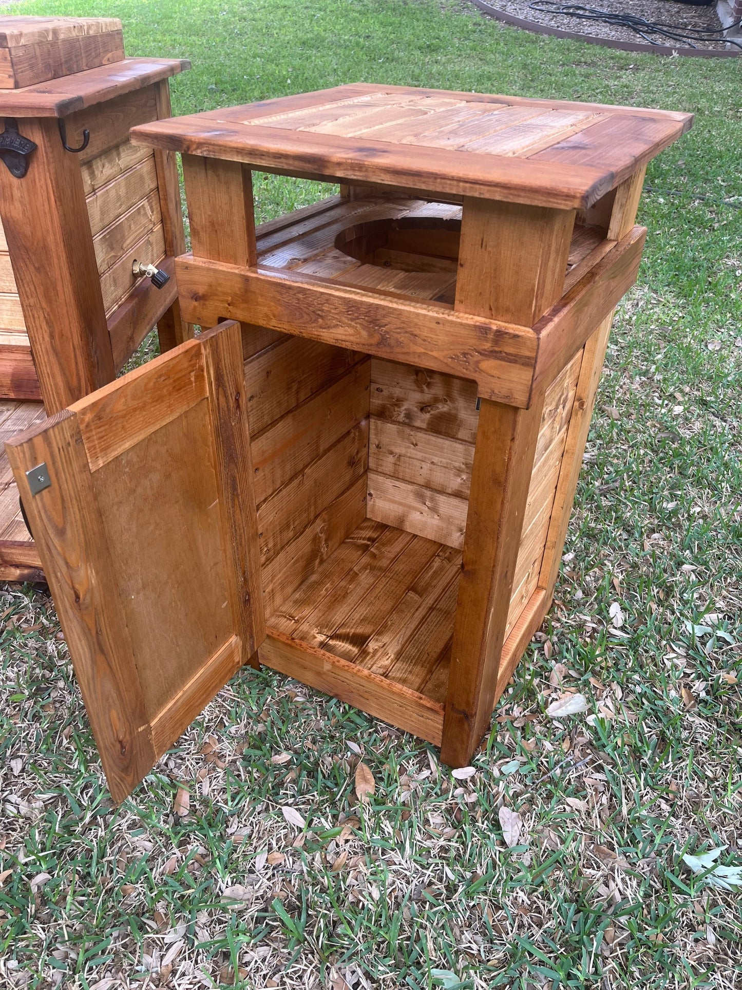 Cedar Trash Can Receptacle || Matches Bar Carts || Wooden Trash Container