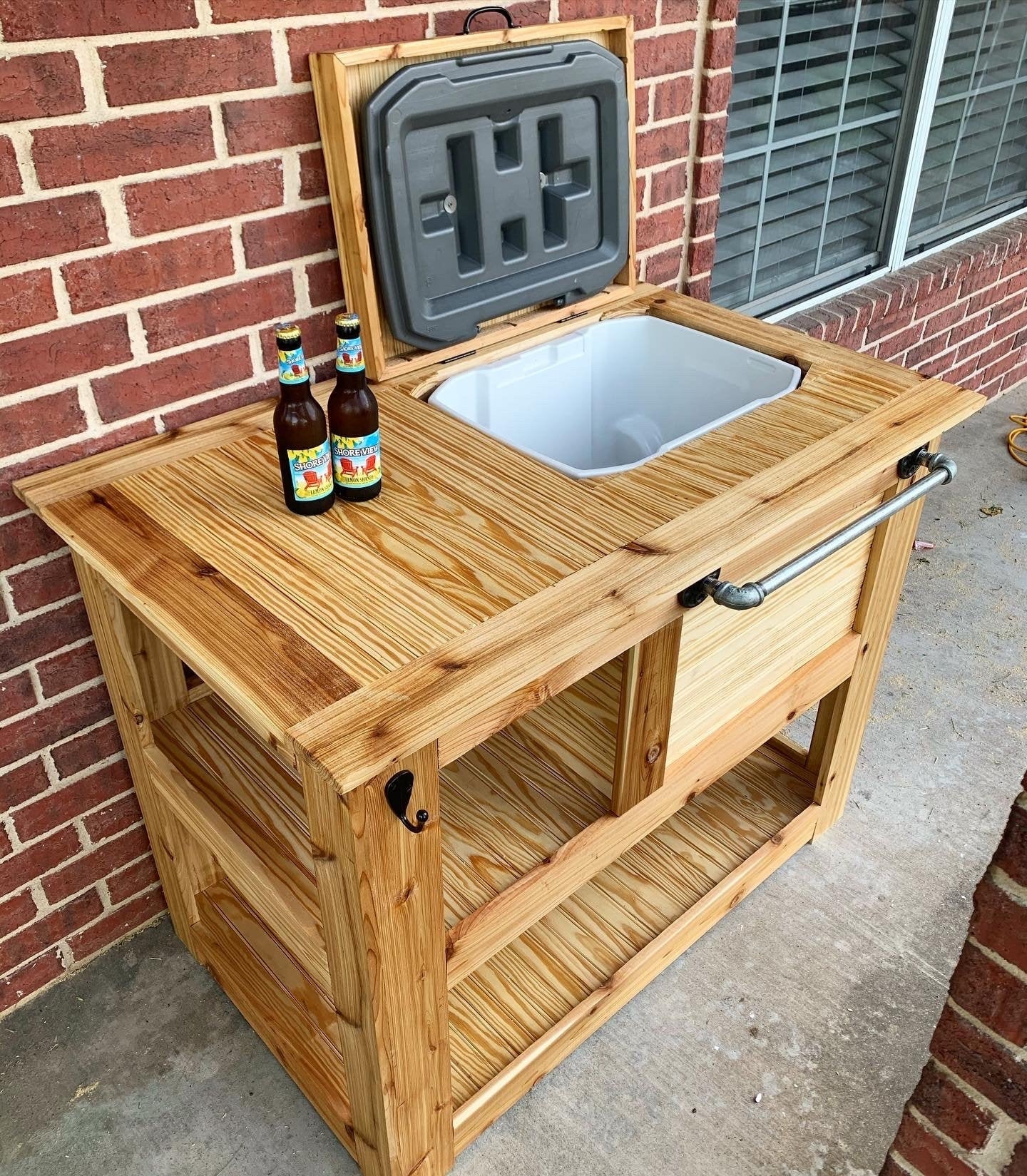 Outdoor RTIC/IGLOO Cedar Bar Cart; Outdoor Kitchen Cabinet; Outdoor Bar; Cooler Cart