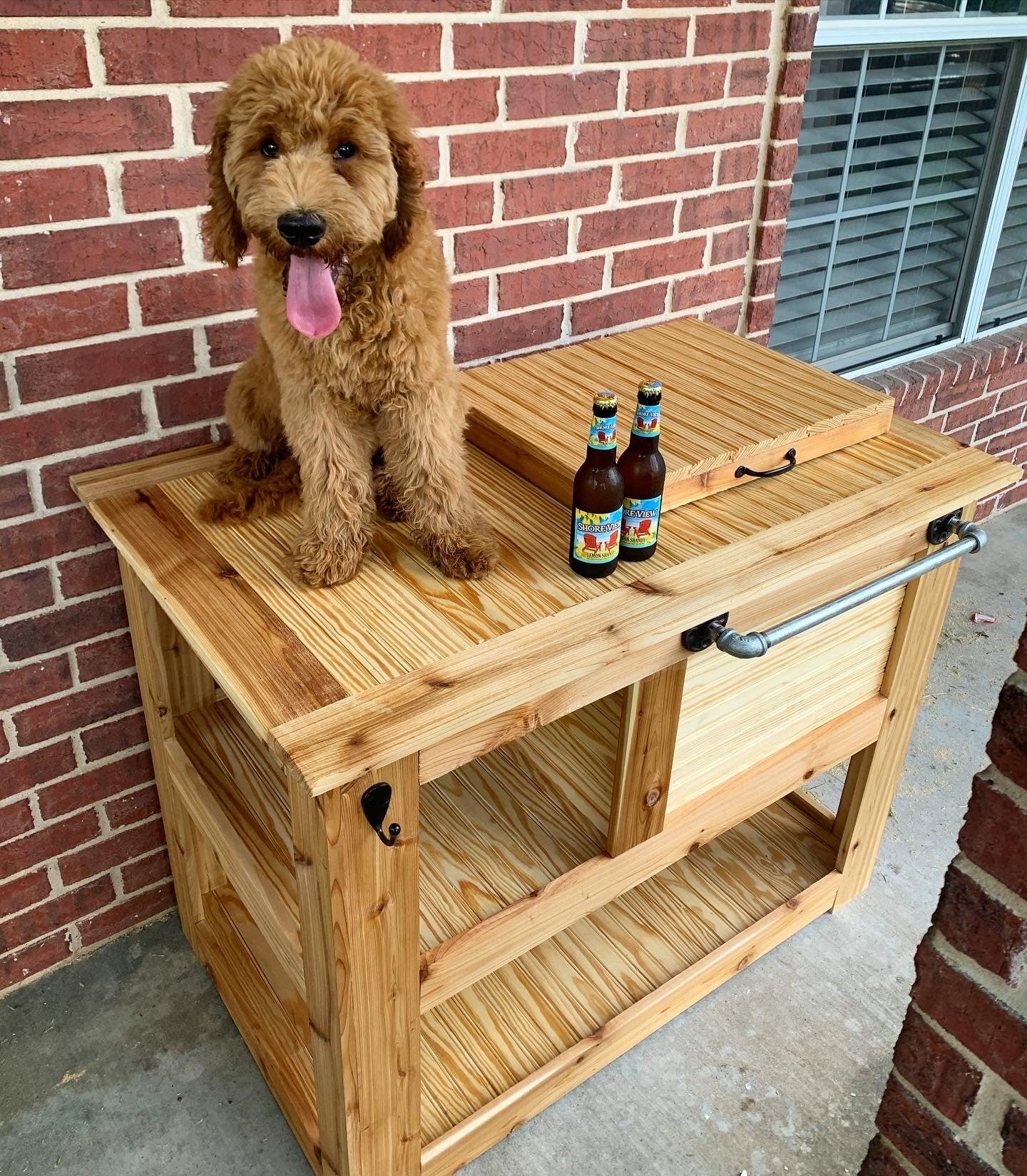 Outdoor RTIC/IGLOO Cedar Bar Cart; Outdoor Kitchen Cabinet; Outdoor Bar; Cooler Cart