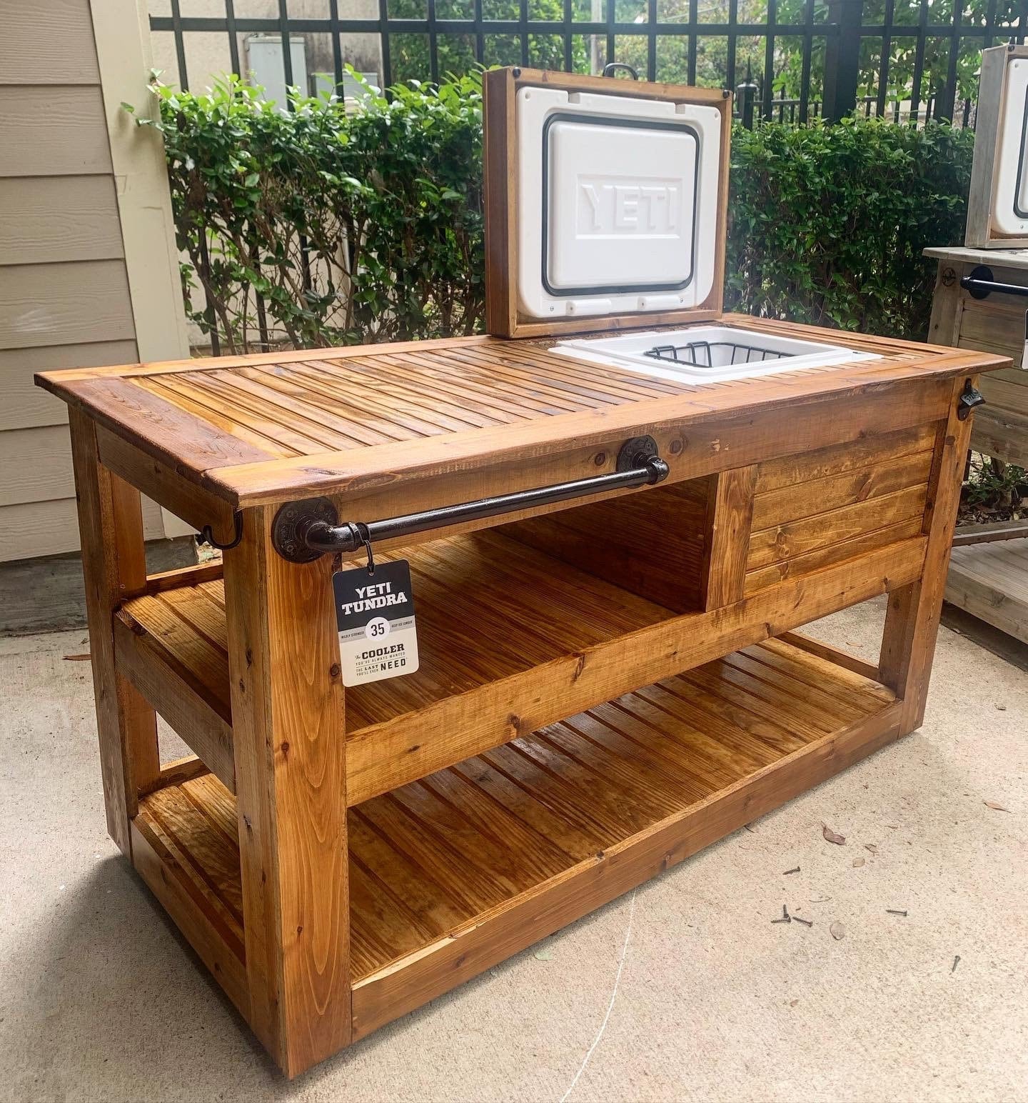 72&quot;x26&quot;x36&quot; Dark Walnut YETI Outdoor Bar Cart