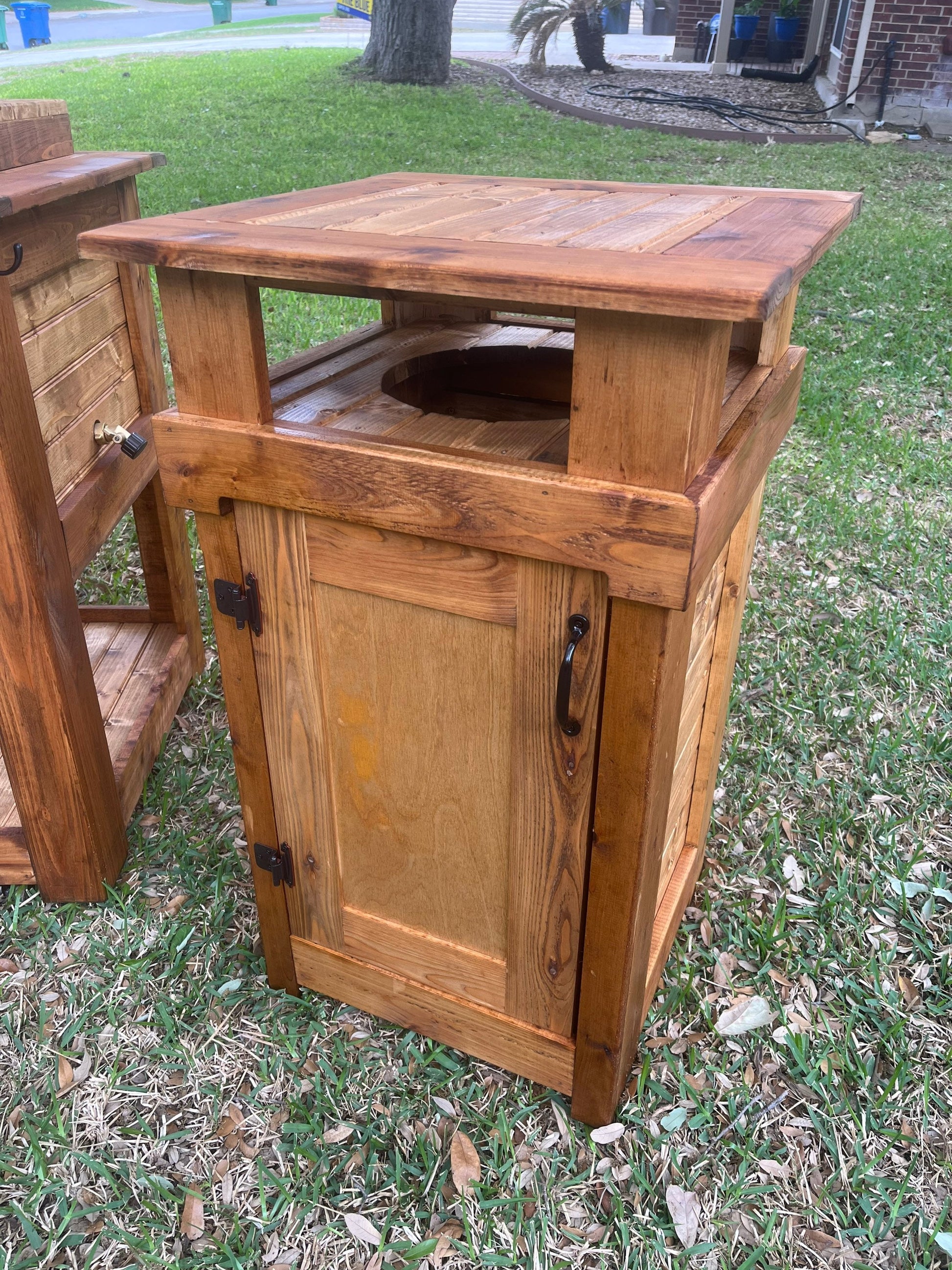 Cedar Trash Can Receptacle || Matches Bar Carts || Wooden Trash Container