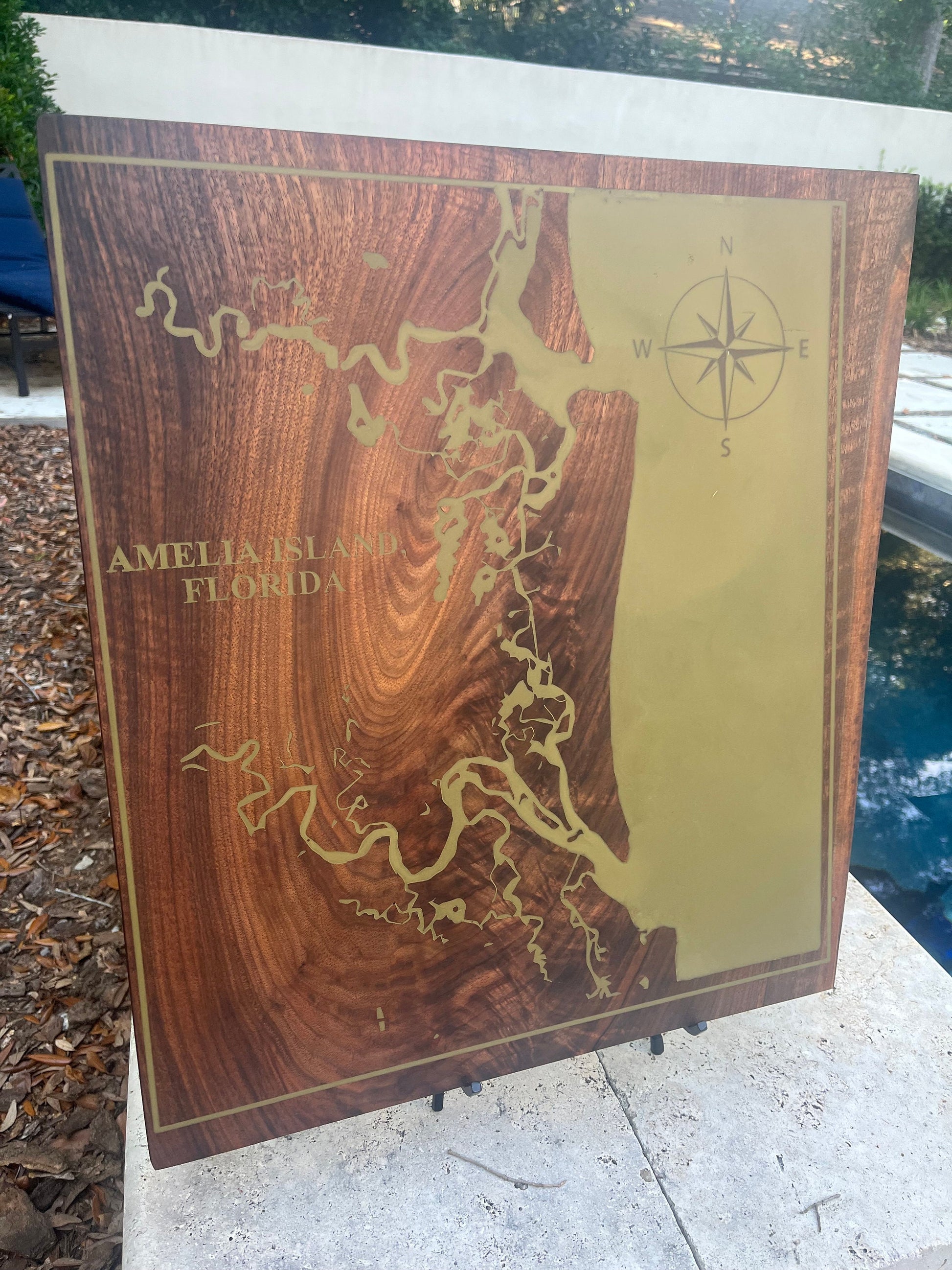 Coastal Décor Carved Wood Map || Lake or Beach House Art || Custom Lake, Coastal, or Island Map || Nautical Décor || Wedding Gift ||